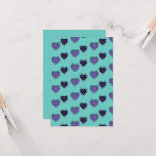 Tarjeta Corazones morados floridos