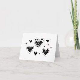 Tarjeta Corazones negros, diseños de múltiples corazones P