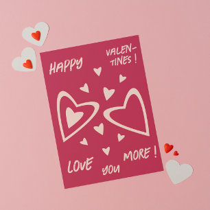 Tarjeta Corazones nucleares - magenta - ¡Feliz San Valentí