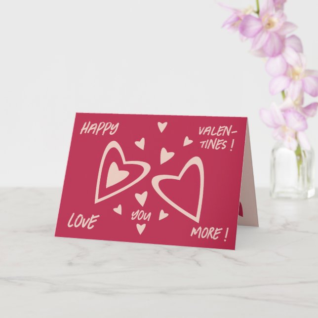 Tarjeta Corazones nucleares - magenta - ¡Feliz San Valentí (Orquídea)