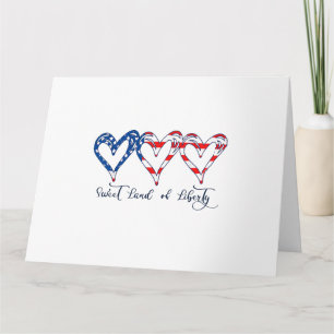 Tarjeta Corazones patrióticos de la bandera de Estados Uni