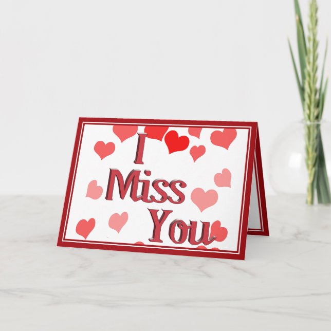 Tarjeta Corazones pequeños - Te extraño (Anverso)