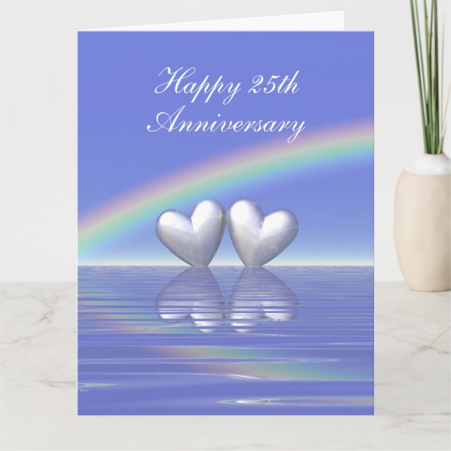 Tarjeta Corazones plateados de 25 años (Anverso)