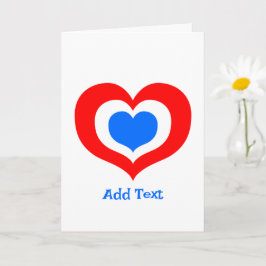 Tarjeta Corazones Rojos, Blancos y Azules