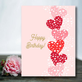 Tarjeta Corazones rojos modernos y curados feliz día de Sa
