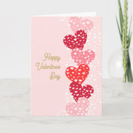 Tarjeta Corazones rojos modernos y curados feliz día de Sa