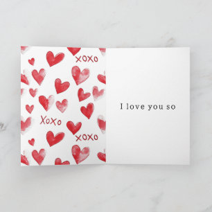 Tarjeta Corazones Rojos XOXO Amor