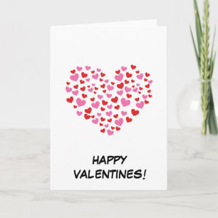 Tarjeta Corazones Rojos Y Rosados   Agrega tu Texto