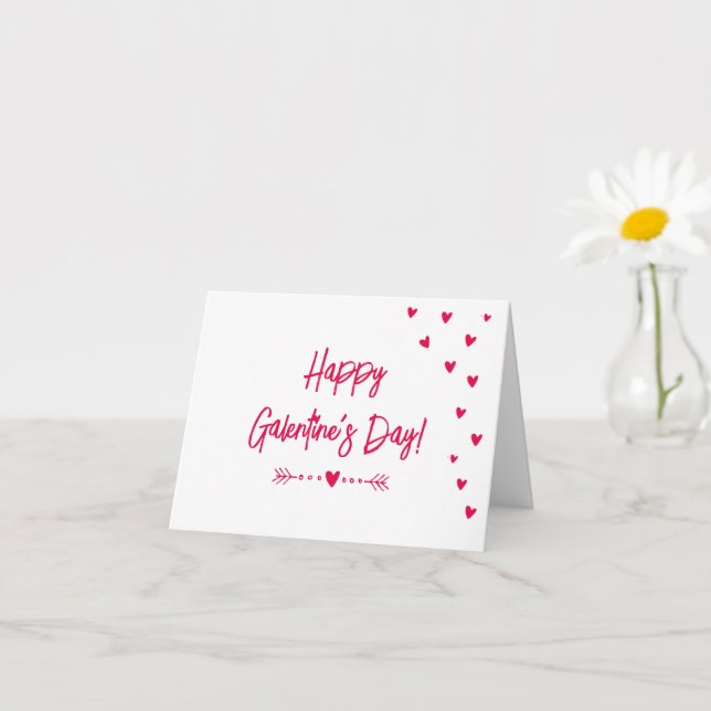 Tarjeta Corazones rosados dulces - Feliz Día de Galentine (Planta pequeña)