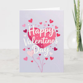 Tarjeta Corazones rosados Feliz día de San Valentín