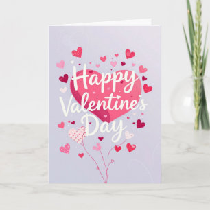Tarjeta Corazones rosados Feliz día de San Valentín