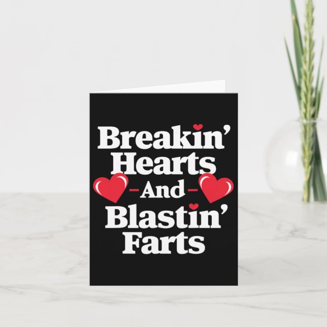 Tarjeta Corazones Rupentes Y Vómitos Farts Mens Vale (Anverso)