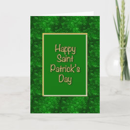 Tarjeta Corazones verdes y el saludo del Día de San Patric