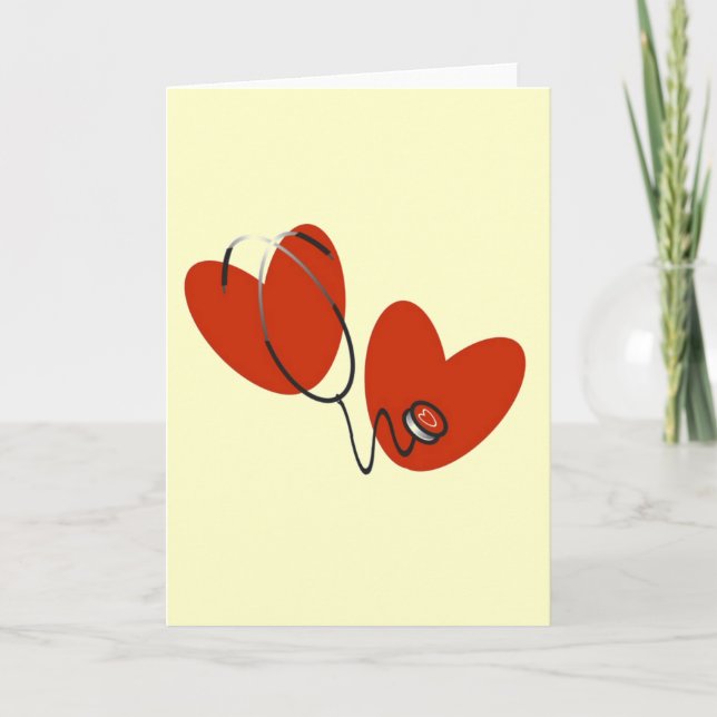 Tarjeta Corazones y camisetas y regalos de Stethoscope (Anverso)