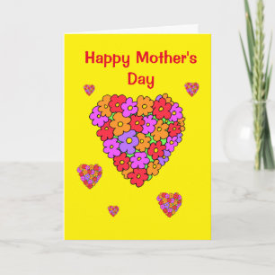 Tarjeta Corazones y Flores Día de la Madre