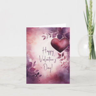 Tarjeta Corazones y flores saludo de San Valentín