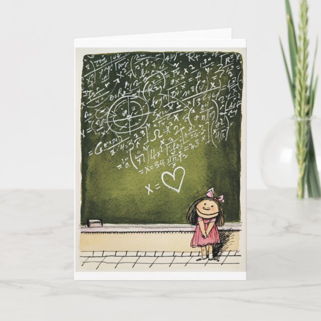 Tarjeta Corazones y matemáticas (Anverso)
