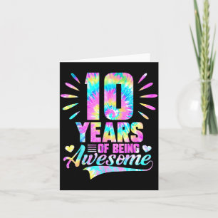 Tarjeta Corbata de cumpleaños número 10 teñida 10 años sie