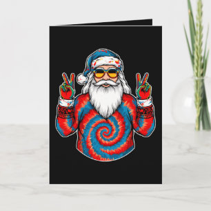 Tarjeta Corbata de Navidad Dye Santa Signo de Paz Gafas de