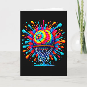 Tarjeta Corbata teñida de arte con salpicaduras de color