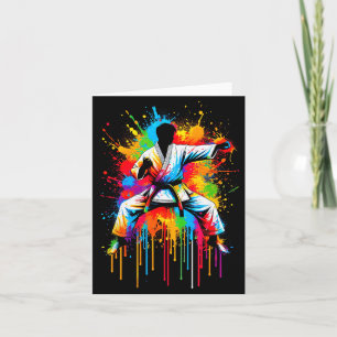Tarjeta Corbata Teñida de Karate Colorida para Fanáticos d