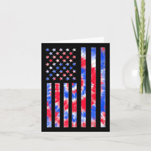 Tarjeta Corbata Teñida Roja Blanca Azul Bandera Americana 