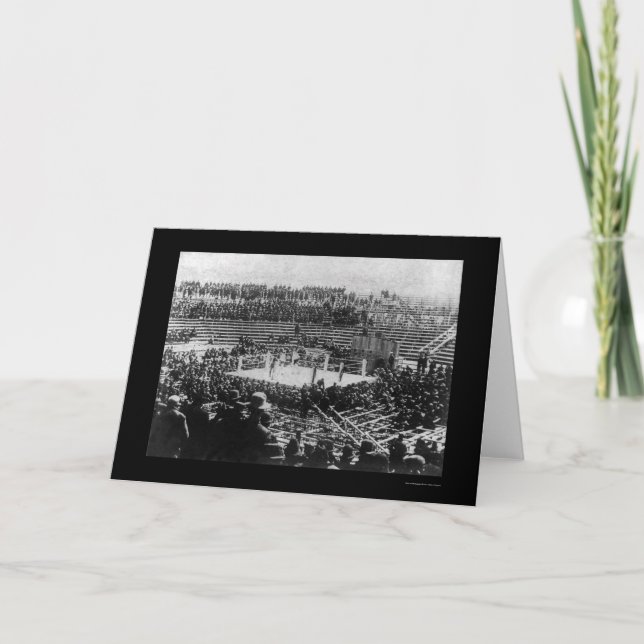 Tarjeta Corbett contra el combate de boxeo de Fitzsimmons (Anverso)