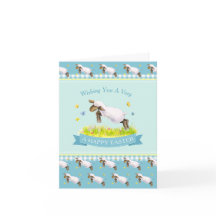 Cordero alegre azul Pascua