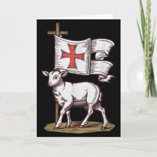 Tarjeta Cordero de Dios Símbolo Cristiano de Fe Victoria A