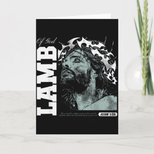 Tarjeta Cordero de Dios - Versículo Bíblico Cristiano Fe