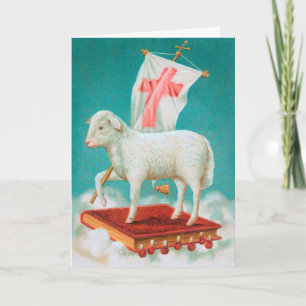 Tarjeta Cordero Pascual Cristiano / Agnus Dei Feliz Pascua