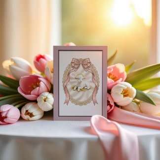 Tarjeta Cordero Rosa de Dios de Pascua