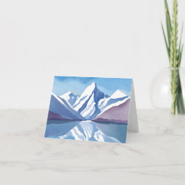 Tarjeta Cordillera | Paisaje de Acuarela Azul