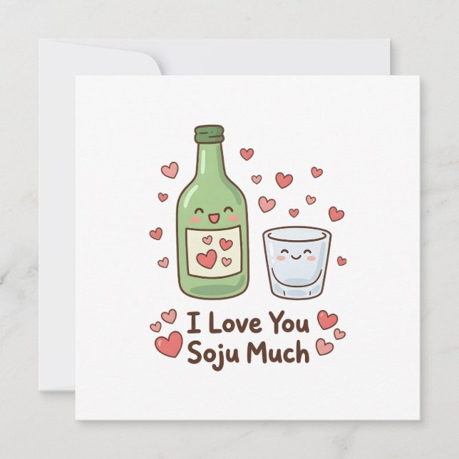 Tarjeta Coreano Te Amo Mucho Soju Lindo  (Anverso)