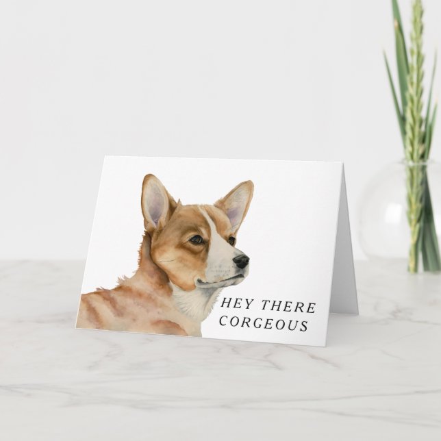 Tarjeta Corgeous Funny Corgi Dog Happy Birthday (Anverso)