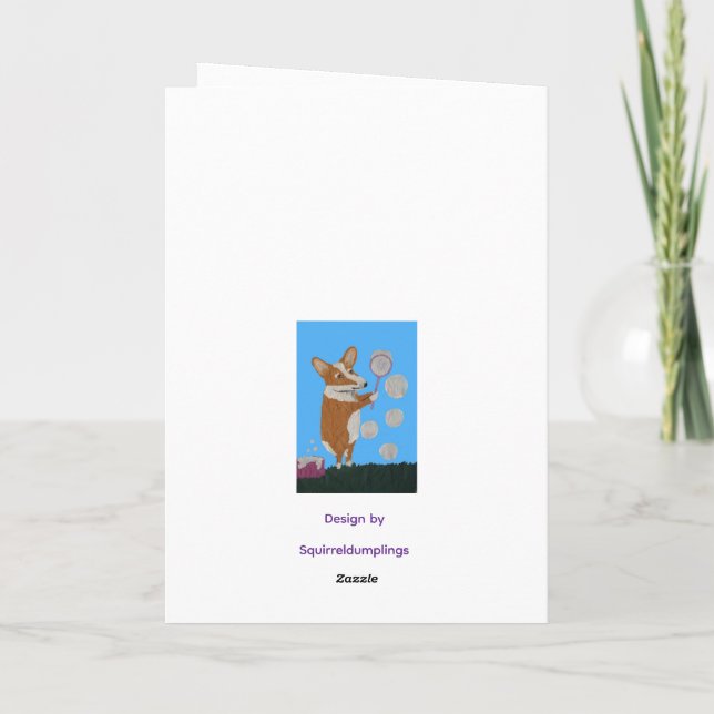 Tarjeta Corgi and Butterflies Happy Easter  (Reverso)