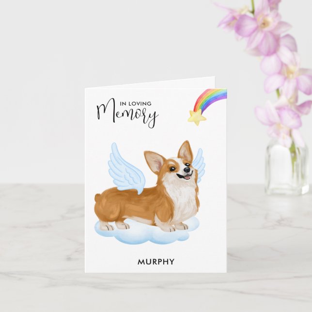 Tarjeta Corgi Angel Dog Memorial Mascota Loss Sympathy (Orquídea)