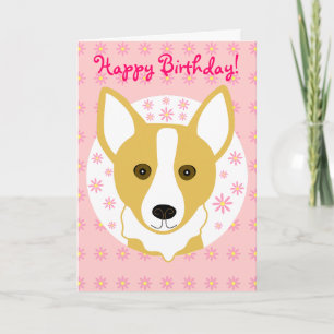 Tarjeta Corgi de cumpleaños feliz
