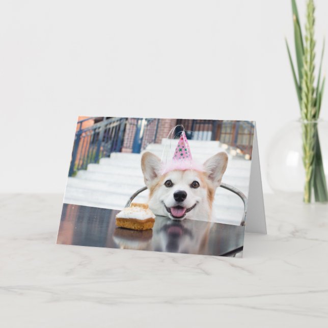 Tarjeta Corgi del cumpleaños (Anverso)