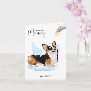 Tarjeta Corgi Dog Angel Memorial Mascota Loss Sympathy
