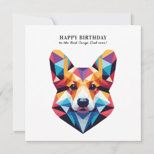 Tarjeta Corgi Dog Dad Cumpleaños Personalizado Moderno