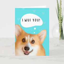 Tarjeta Corgi El día de San Valentín Card Aqua