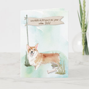 Tarjeta Corgi felicitaciones por nuevo perro