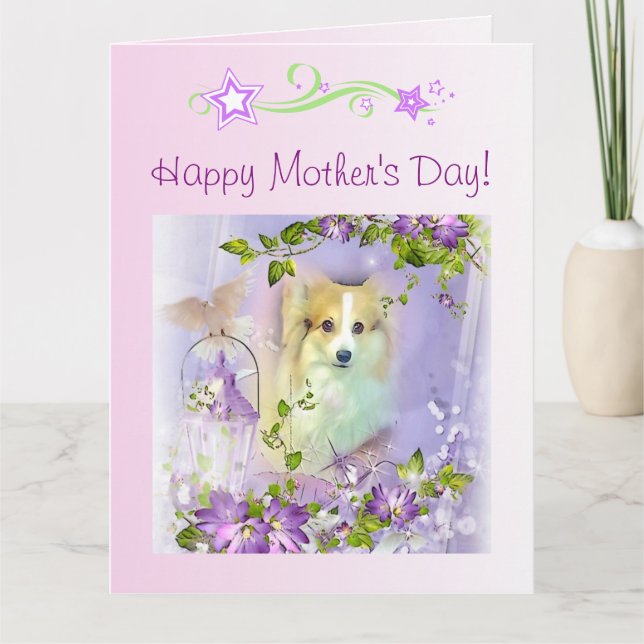 Tarjeta Corgi feliz del dulce del día de madre (Anverso)