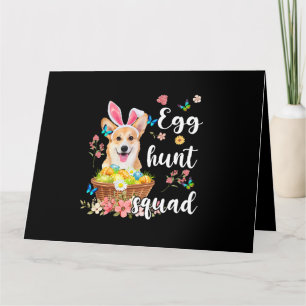 Tarjeta Corgi Feliz Día de Pascua Equipo de búsqueda de hu