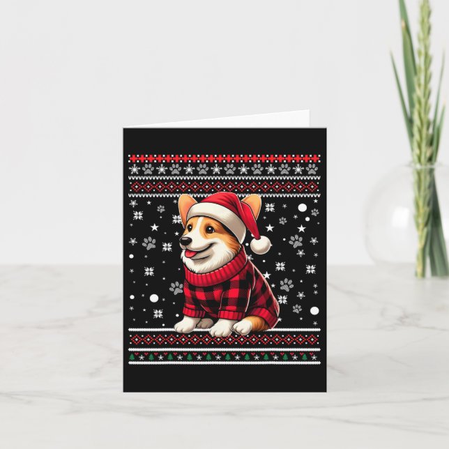 Tarjeta Corgi Funny Ugly Buffalo colocado en Navidades de  (Anverso)