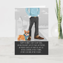 Tarjeta Corgi galés del Día del Padre Perro