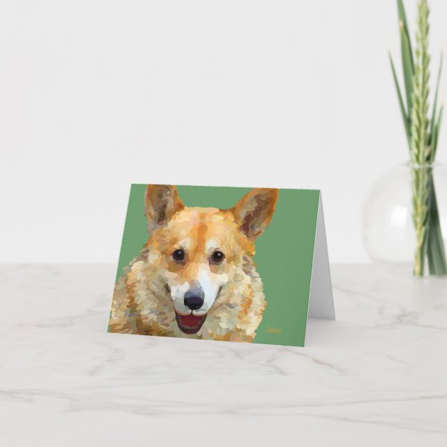 Tarjeta Corgi Galés "Jazz" Vecinas Para Fido (Anverso)