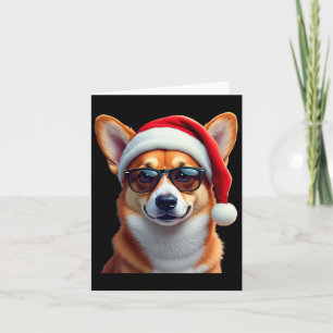 Tarjeta Corgi galés Santa Navidades suéter navidad gracios