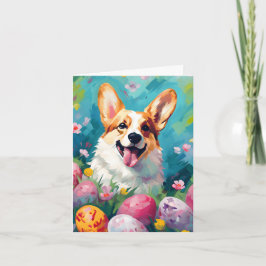 Tarjeta Corgi Happy Easter
